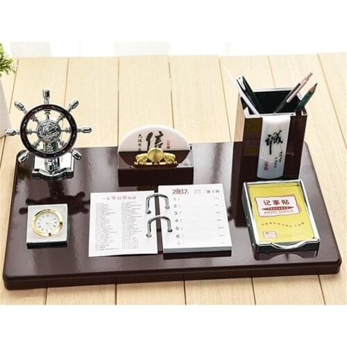 Modern Chinese Style Pen holder with Calendar Office Home Decoration