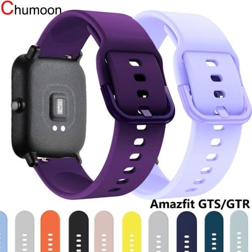 20mm watch Strap for Amazfit GTS 2 Bip strap Youth Wearable Silicone Wrist Watch Band Bracelet Huami Amazfit Bit GTR 42mm GTS 2