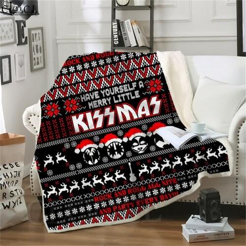 Christmas Blankets KISS Band 3D Blankets for Beds Adult Quilt Bedding Cover Sofa Travel Fashion Character Party Throw Blanket