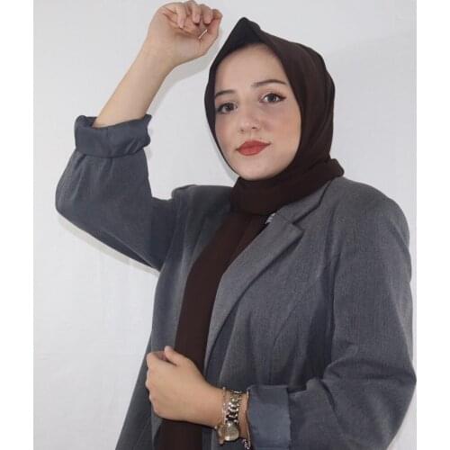 Medina shawl hijab women brown for hijab long draped polyester