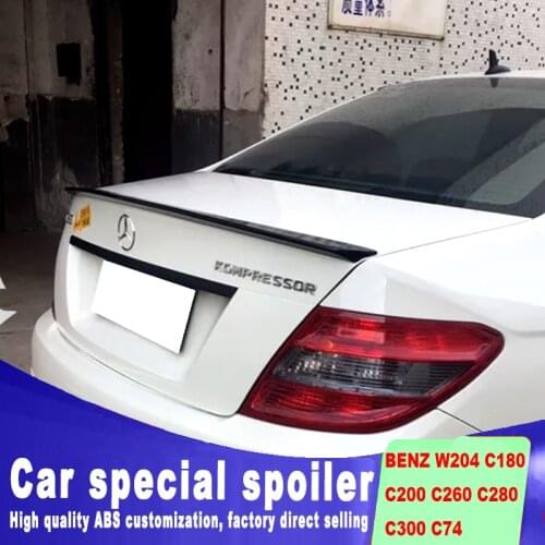 High quality spoiler for BENZ W204 C180 C200 C260 C280 C300 C74 2008 to 2013 rear trunk wing rear spoiler by primer or DIY color