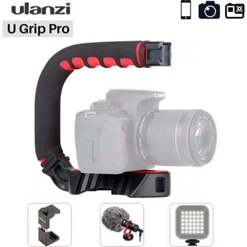 Ulanzi U-Grip Pro Camera Stabilizer Video Rig Cage Triplle Cold Shoe Handheld Steadicam for iPhone 11 GoPro 7 6 5 Canon Sony