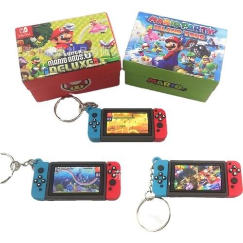 Super Mario Keychain Switch Charm Game Handle Chain Claw Machine Unisex Mario Keychain Ring Action Toy Doll Party Gift