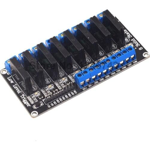 5V 12V 24V 3-24V 8 Channel Solid State Relay Module Low Level Trigger DC-AC/DC-DC 250V 2A Output with Resistive Fuse