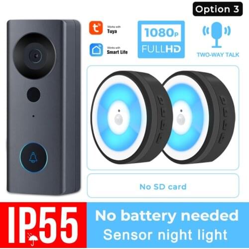 2021 Tuya Smart WiFi Video Doorbell Camera 1080P Visual Intercom With Night Vision IP Door Bell Low Power Voice Intercom Alarm