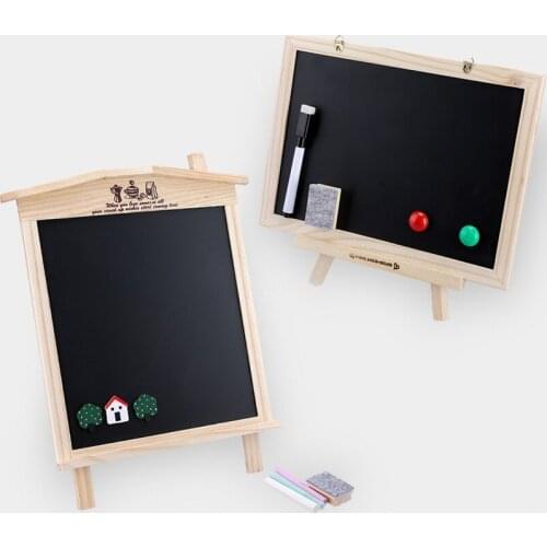 Vokmascot Desktop Message Blackboard Pine Wood Easel Chalkboard Kids Wooden Memo Black Board Collapsible Writing Boards
