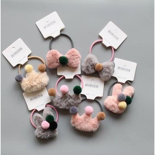 1PCS New Cute Cartoon Rabbit Love CrownPrincess Headwear Kids Elastic Hair Bands Baby Headdress Children Ropes Girls Accessories