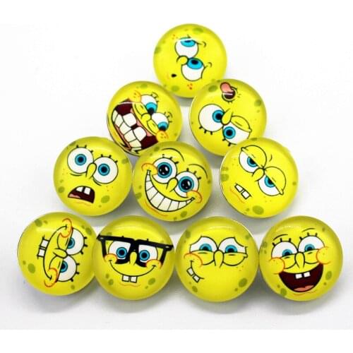 12pcs/lot glass cartoon snap buttons 18mm leather clasp snap button Bangles snap bracelet jewelry