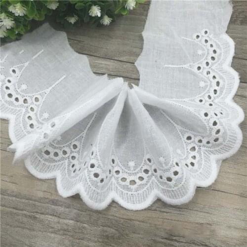 15Yards 7.5cm Wide White Cotton Lace Trims Garment Cloth Scrapbooking DIY Accessories Free Shipping