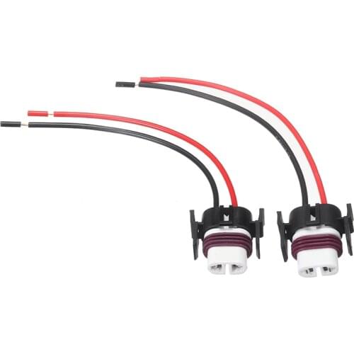 2Pcs 12-24V Car H8 H11 Ceramic Wiring Harness Socket Wire Connector Cable Plug Adapter Auto Foglight Head Light Bulb Accessories