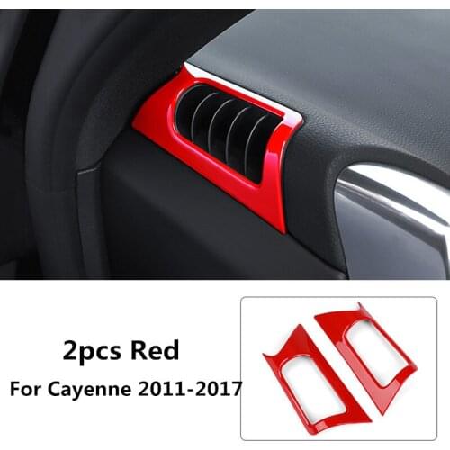 2pcs Car Dashboard Side Outlet Cover A/C Vent Moulding Trim for Porsche Cayenne 2011 2012 2013 2014 2015 2016 2017 2018 Styling