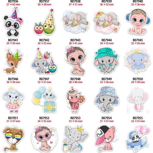 30pcs/lot New Baby Cartoon Pattern Printed Planar Resins for DIY Decoration Crafts Accessories