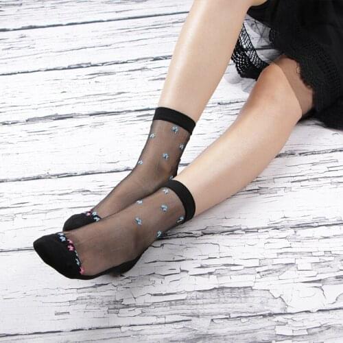 5 Pairs Summer Thin Short Socks Women Female Multi Pattern Girls Ankle Floral Socks Sexy Wear-resistant Sokken Kawaii BAC150