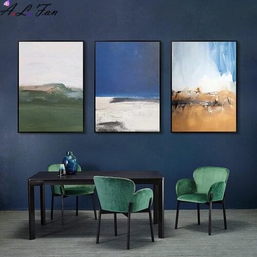 Abstract modern colorful green blue yellow pink canvas frames wall art poster picture print for living room bedroom home decor