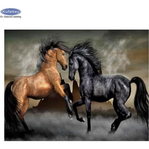 5D DIY Diamond Painting Modern Animal Art Running Horses Full Square Round Drill Embroidery Cross Stitch 3D Icon Gift Home Decor