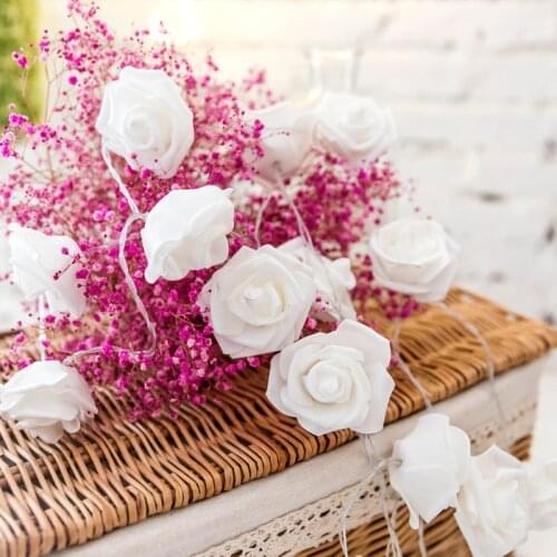 Amawill LED Rose Flower Lights String Home Decor LED Hanging Night Lamp Fairy Lantern For Wedding Valentines Christmas Ramadan