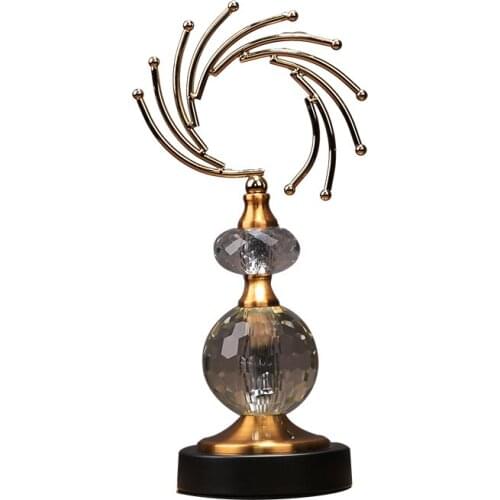 American Creative Abstract Metal Crystal Ornament Decoration Craft Wedding Gifts Office Home Livingroom Desktop Figurines Statue