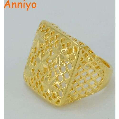 Anniyo Gold Color Ring for Women/Girls,Ethiopian Bride Jewelry/Africa/Arab Ring/Nigeria/Middle East Items #012502
