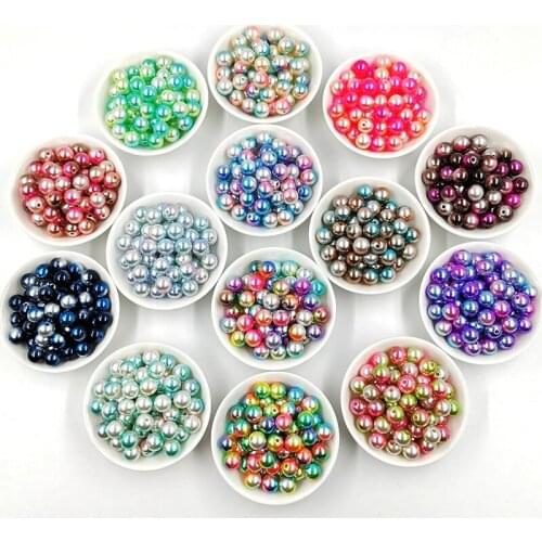 10mm Beads ABS Round Imitation Round Loose Pearl Beads Fit Europe Beads Jewelry Making DIY Craft Accessories 40pcs/lot