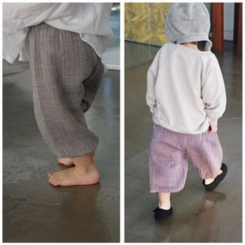 DK0129 kids summer korea style baby trousers children pants children boy girls soft cotton Trousers candy colors hot sale pants