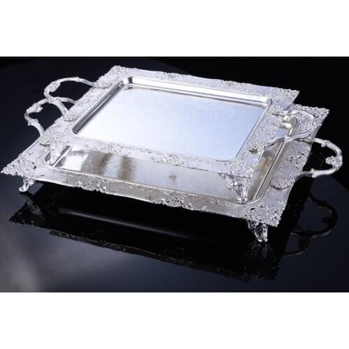 European-style metal silver-plated cake tray fruit plate dessert Decoration