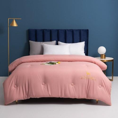 Four Seasons Solid Printed Soybean Fiber Quilt Core Sanding Thickened Comforter Single Double King Queen Size 200X230CM