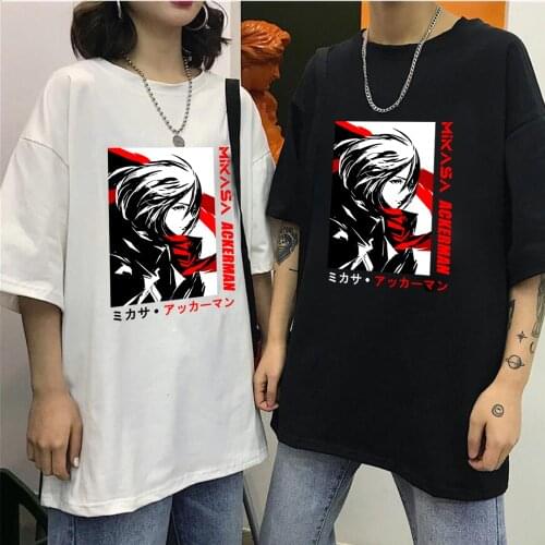 Anime Attack On Titan Mikasa Ackerman Tshirt Unisex Loose short sleeves Shirts
