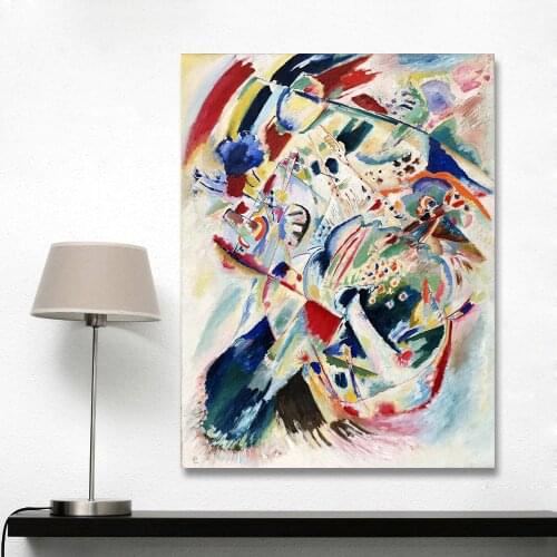 Handmade Wassily Kandinsky Geometric Abstract Painting Wall Art Paintings For Living Room Home Decor