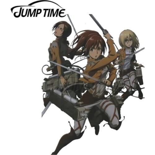 JumpTime 13 x 10.5 cm For AOT Girl Squad Graffiti Car Sticker Windows Decal Anime Graphics Fashion Vinyl Material Decoration