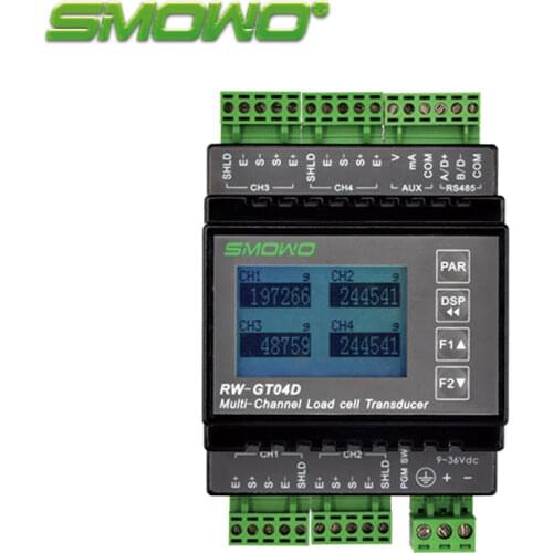Max 4 channel mV signal input RS232/RS485 output Modbus RTU RW-GT04D with display din rail