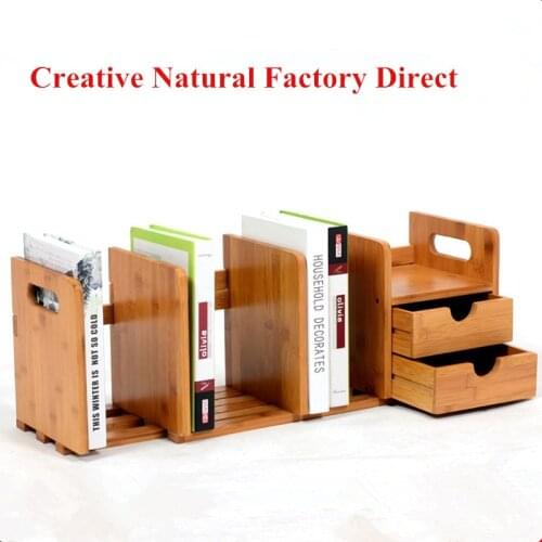 Scalable Bamboo Desktop Bookshelf Bookcase Storage Holder Home Office Book Holder Shelf Accessory For Students Office