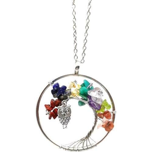 Natural Healing Color Crystal Necklace Art Pendant Lucky Wall Hanging Pendant Home Decoration Gifts For Girlfriends