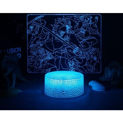 Manga Demon Slayer 3D Night Light Desk Table Lamps For Home Decoration Light Gift For Friend Kimetsu No Yaiba Kochou Shinobu