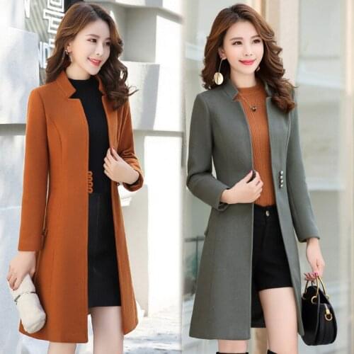 New Fashion Woolen Coat Women Autumn and Winter Clothing 2019 Elegant Temperament In The Long Coat Was Thin Slim Women Coats