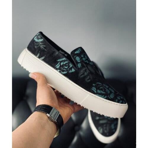 New arrival lofer shoes for men printing casual shoes slip on Nubuck Leather men shoes