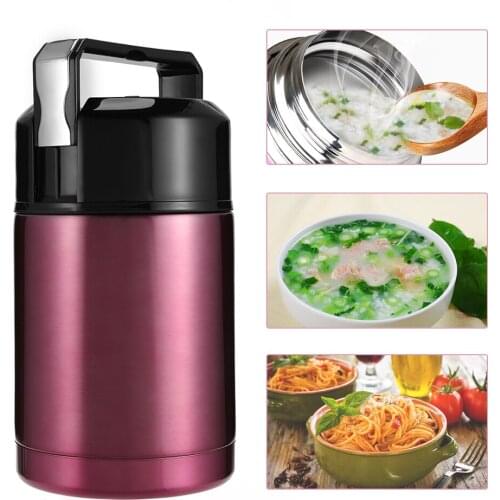 Original 1000ML Stainless Steel Braised Beaker Double Wall Smolder Food Porridge Insulated Thermos Vacuum Pot Soup Lunch Bucket