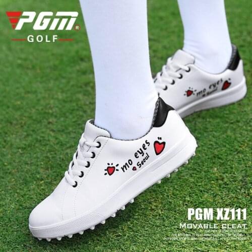 PGM Golf Shoes Sneakers Women Lightweight Waterproof Korean Style Shoes Ladies Soft Microfiber Embroidery Pattern Shoes