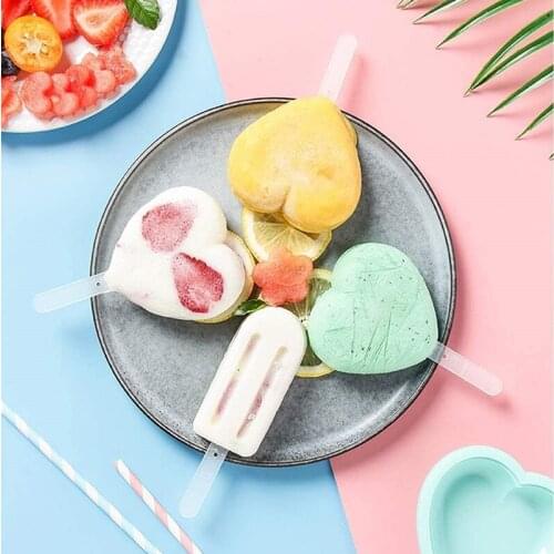 Large Size Icecream Mold Heart Shape Silicone Popsicle Form Making Moulds Ice Cube Tray For Party Bar Decoration Household Tools