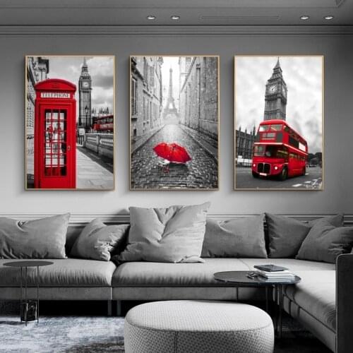 Nordic Art Gig Ben Landscape Canvas Paintings on the Wall Art Posters And Prints Paris Tower Canvas Pictures For Living Room