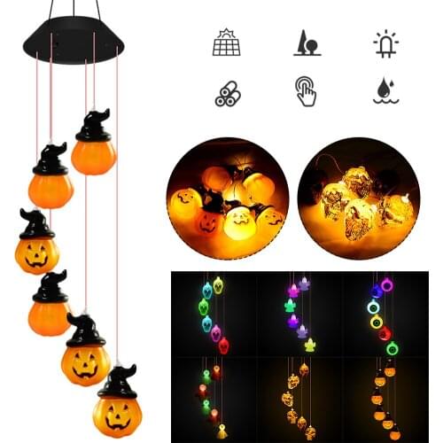 Pumpkin Ghost Skeleton Solar Led Light LED Halloween String Light for Festival Decoration String Lamp Party Ornament