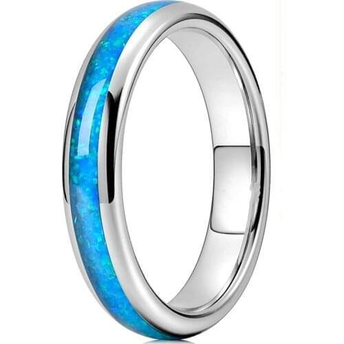Vintage Blue Imitation Opal Rings Wedding Band Cute Rings for Women Accessories Statement Jewelry Ornament