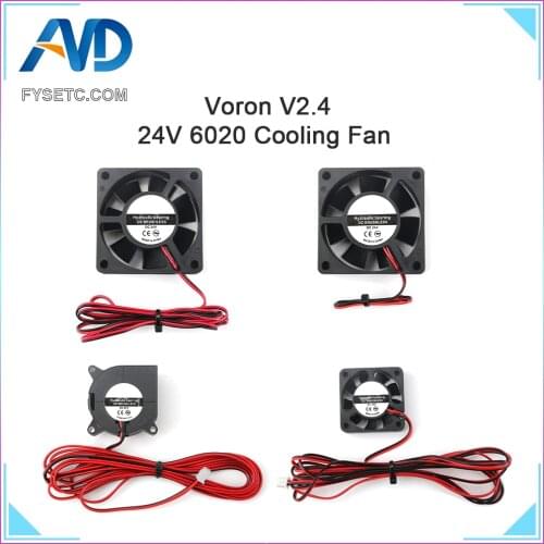 VORON 2.4 Fan kit 3PCS 60*60*20mm 24V& 1PC 4020 24V Blower Fan & 1pc 4010 24V With 2 Pin Dupont Wire
