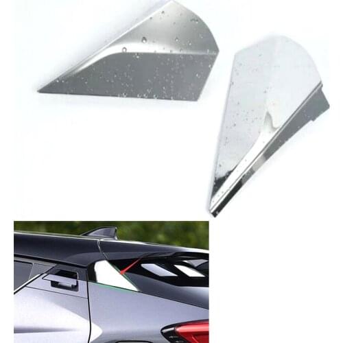 YAQUICKA Car Exterior Rear Triangle Window Cover Trim Styling Moulding For Toyota CHR C-HR 2016 2017 2018 Accessories ABS