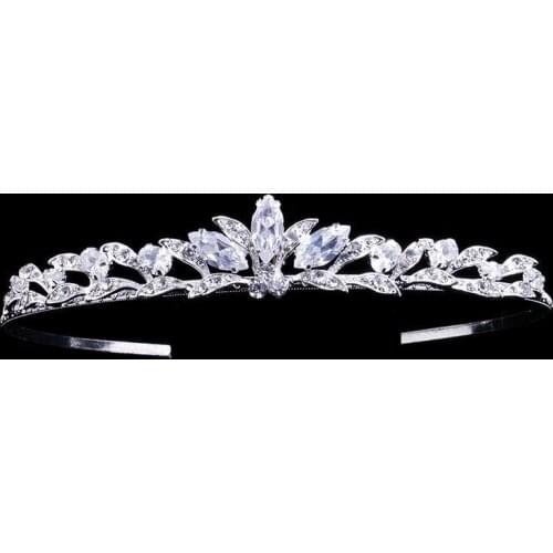 Cubic Zirconia Crown for Bride Wedding Hair Jewelry Zircon Wedding Tiara Bridal Headpiece Rhinestone Women Hairband Headband