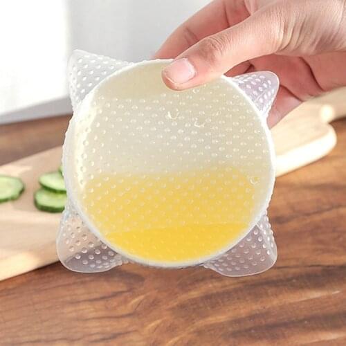 1PC Stretchable Silicone Lids Reusable Universal Silicone Food Wrap Lid Kitchen Tools Food lids Covers Kitchen Reusable Washable