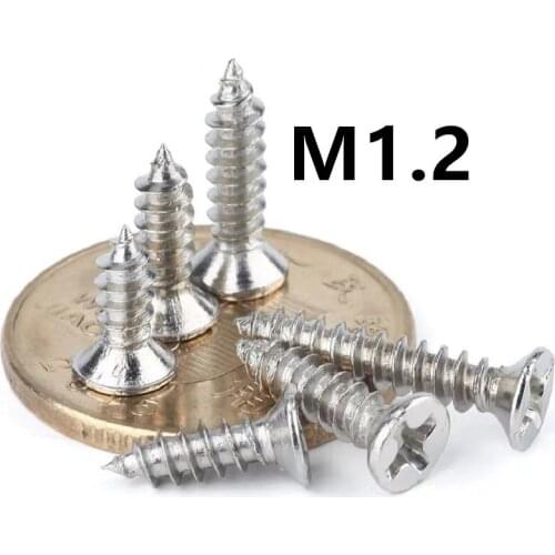 1000pcs/lot M1.2x3/4/5/6mm KA GB846 nickel plated phillips countersunk / flat head self tapping screw