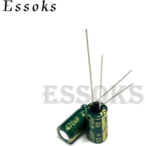 20pcs Electrolytic Capacitor 10V470UF 10V 470UF 6X7 6X12 mm High Frequency Low ESR Aluminum Capacitors