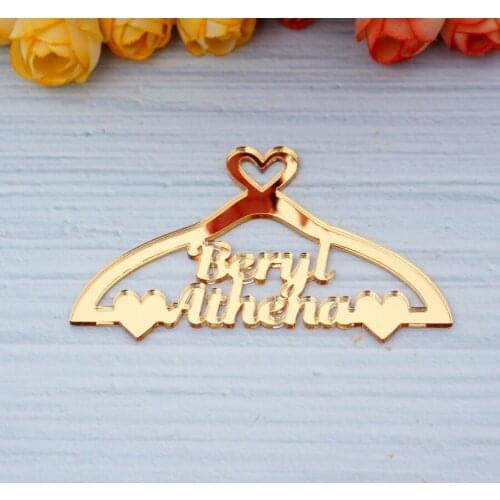 20pcs/Lot Personalized DIY Table Ornament Wedding Hanger Custom Bridal Name Wedding Party Birthday Decor Engagement Gifts