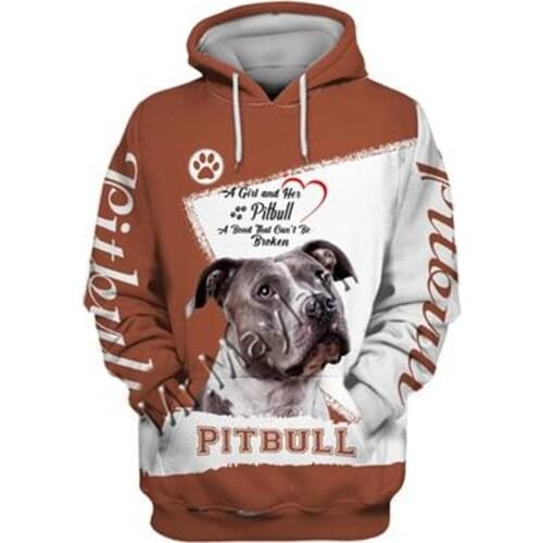 2021 Fashion Animal Pit Bull 3D Printed Hoodie Men Women Casual Pet Dog Designs Hooded Oversized Hooded Coat Drop Shipping WQ-69