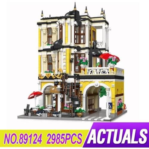 New MOC 2985Pcs City Street View Art Tea House Modular Building Blocks Brick Kids Christmas Educational Toys Birthday Gifts